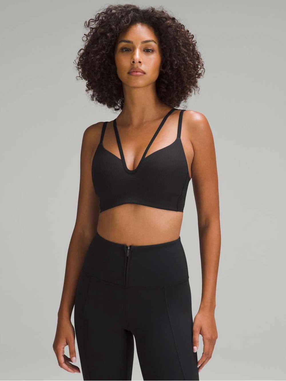 Lululemon Like a Cloud Strappy Longline Ribbed Bra Light Support, B/C 14 xl xxl
